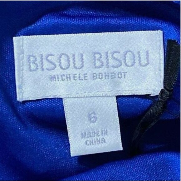 Bisou Bisou Womens Blue Solid Sleeveless Bodycon Dress Cocktail Size 6 NWT - Picture 4 of 6